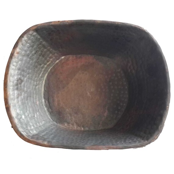 Rustic Rectangle Copper Foot Soaking Therapy Pedicure Spa Bowl Beauty Salon Spa Pedi Tub