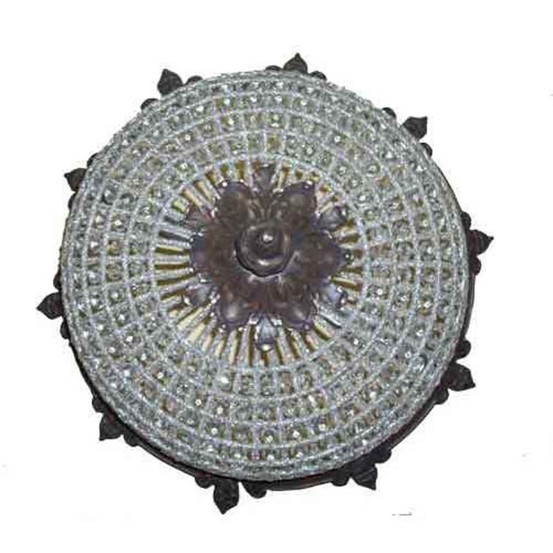 French Antique Reproductions Cage Basket Crystal Ornate Light Etsy