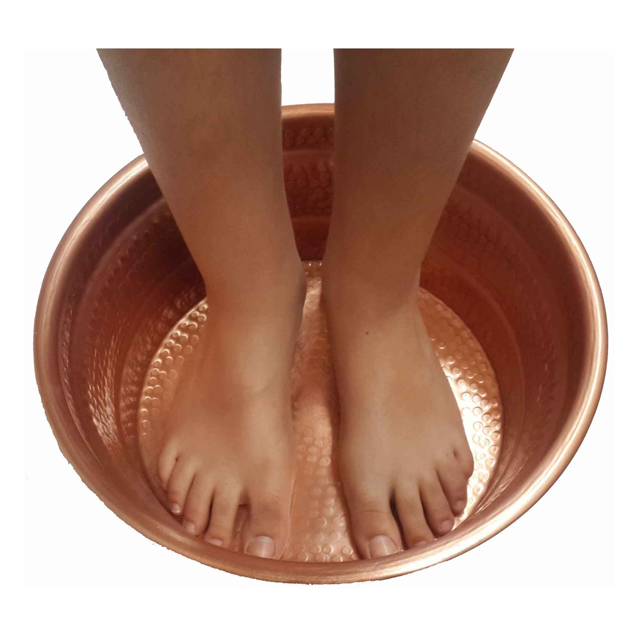 Gold Polished Copper Foot Soaking Therapy Pedicure Spa Bowl Etsy