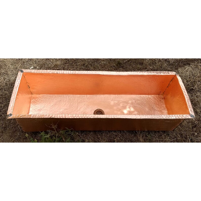 Trough Pure Copper Kitchen Sink Shower Pan