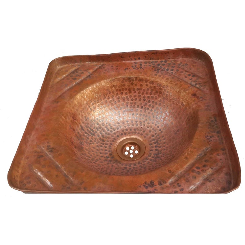 Rustic Copper Square Bathroom Sink Kitchen Renewal