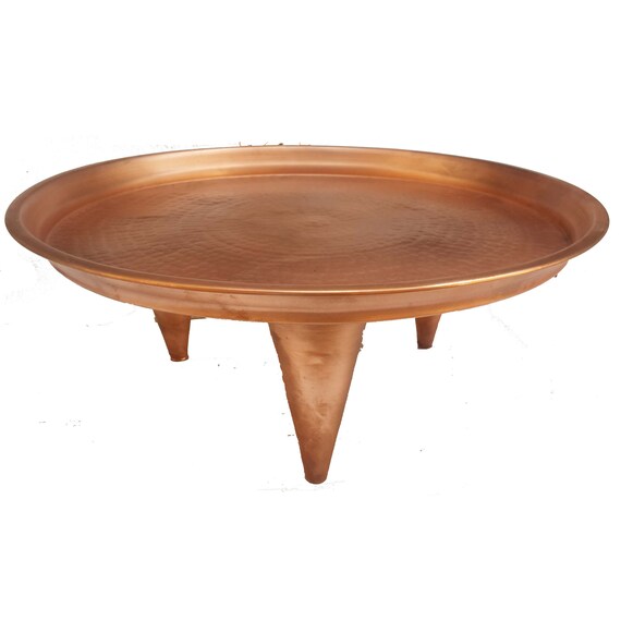 Hammered Copper Bedouin Moroccan Party Candy Food Fruits Drinks Saucer Tray Display Coaster Table Decor