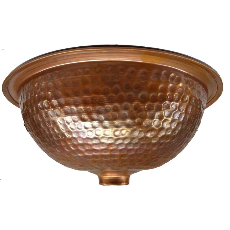 Round Rustic Copper Top Mount Dropin Bathroom Sink Toilet Etsy UK