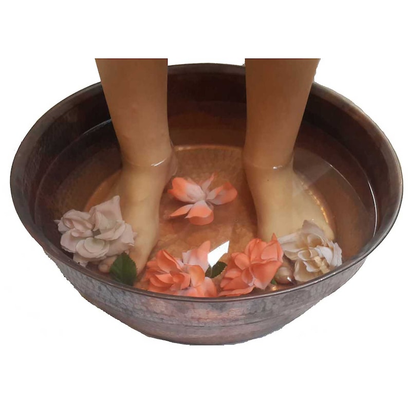 Copper Foot Soaking Therapy Pedicure Spa Bowl Beauty Salon Spa Etsy