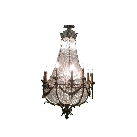 Crystals Ropes Light Ceiling Chandelier Vintage Style Ornate Lighting Fixture