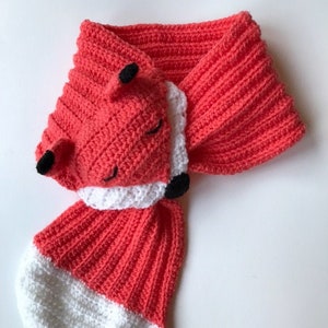 Fox Scarf | Crochet | PDF Pattern | Keyhole Scarf | Woodland Animal | Double Knit Yarn  | Toddler | Child | Adult | Matching Scarf Pattern |