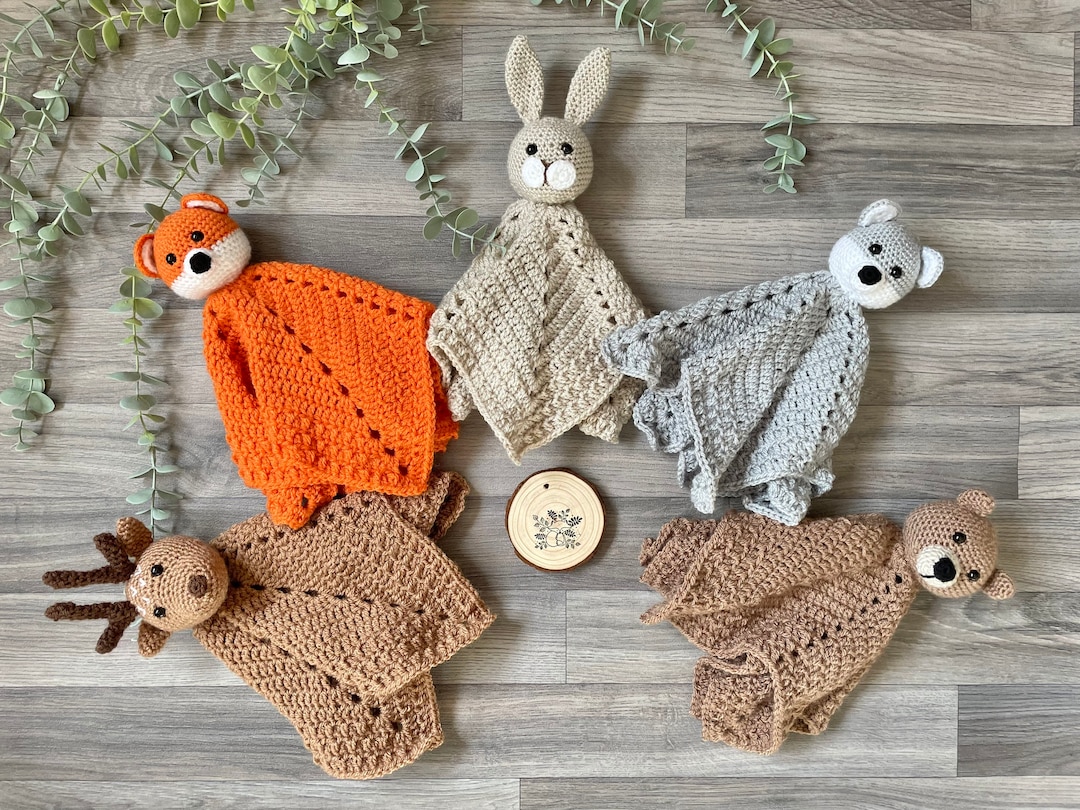 Lovey Woodland Animal Handmade Baby Comforter Blanket Crochet Fox Deer Bear Wolf Bunny Baby Shower Gift Newborn Baby Keepsake Etsy Canada