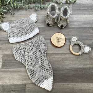 Unisex Baby Outfit Woodland Animal Handmade Fox Wolf Deer Bunny Bear Newborn Photography Prop Baby Shower Gift Crochet WOLF