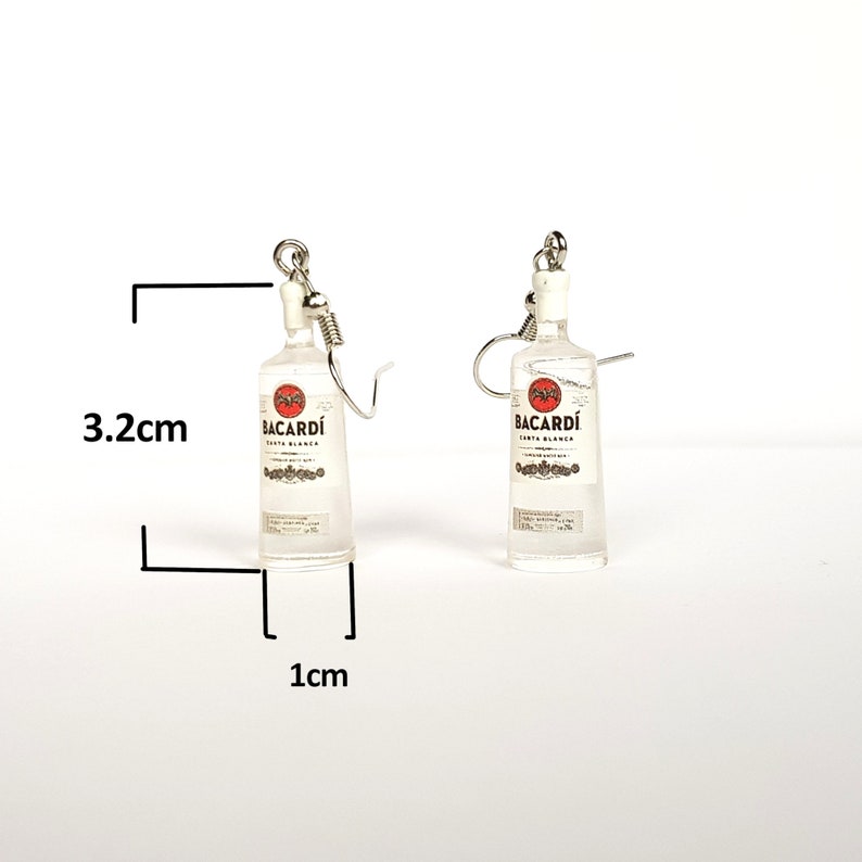 Bacardi Rum Bottle Novelty Gift Earrings Etsy