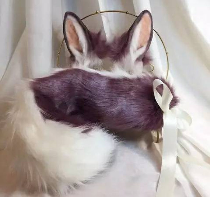 Purple ears and tail set
