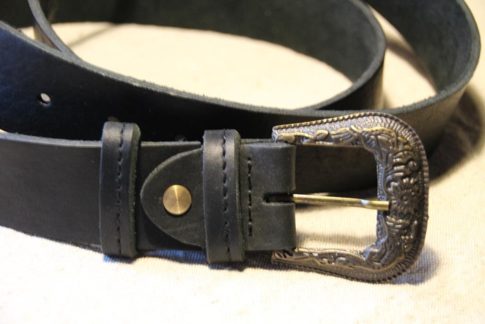 Black Leather Belt / Western Belt Etsy