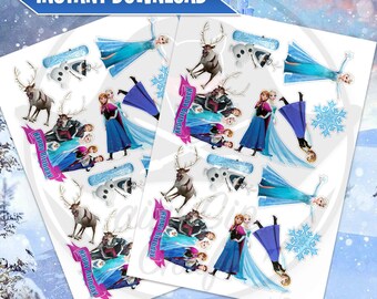 Modelo digital de topper de bolo com tema congelado