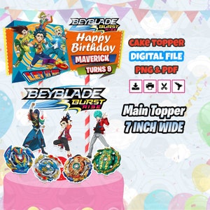Digital Printable Files Beyblade Burst Rise Cake Topper V4