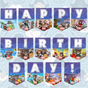 Printable Talking Tom Birthday Party Banner