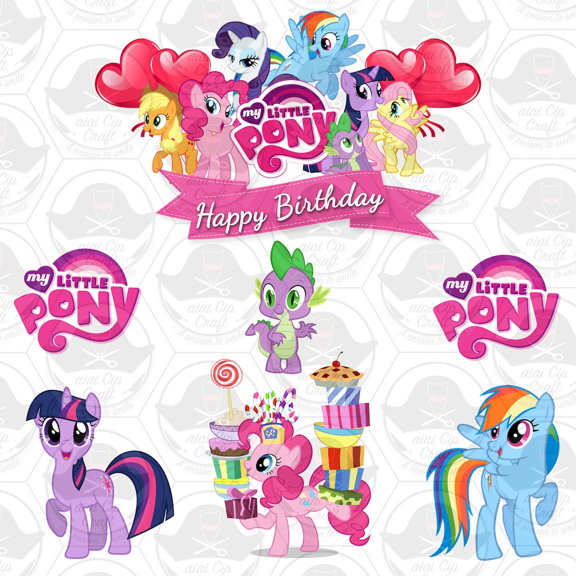 My Little Pony Cake Topper Digital Template Etsy