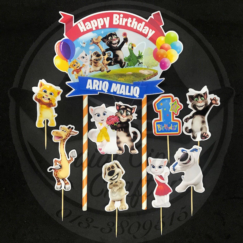 Personalised Digital Printout Talking Tom & Friends Cake Etsy