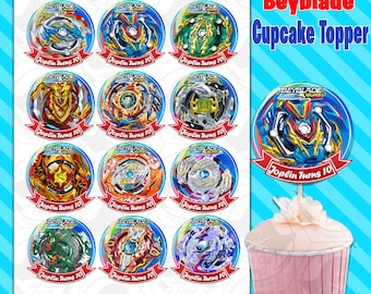 Personalise Beyblade Cupcake Topper Digital Template