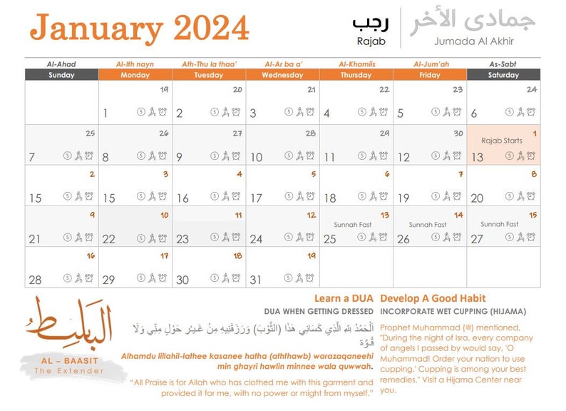 2024 Hijri Islamic Calendar digital Download by Al Noor Etsy Australia