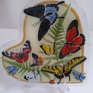 Peggy Karr &quot;Butterflies&quot; 10&quot; heart shaped plate 2004