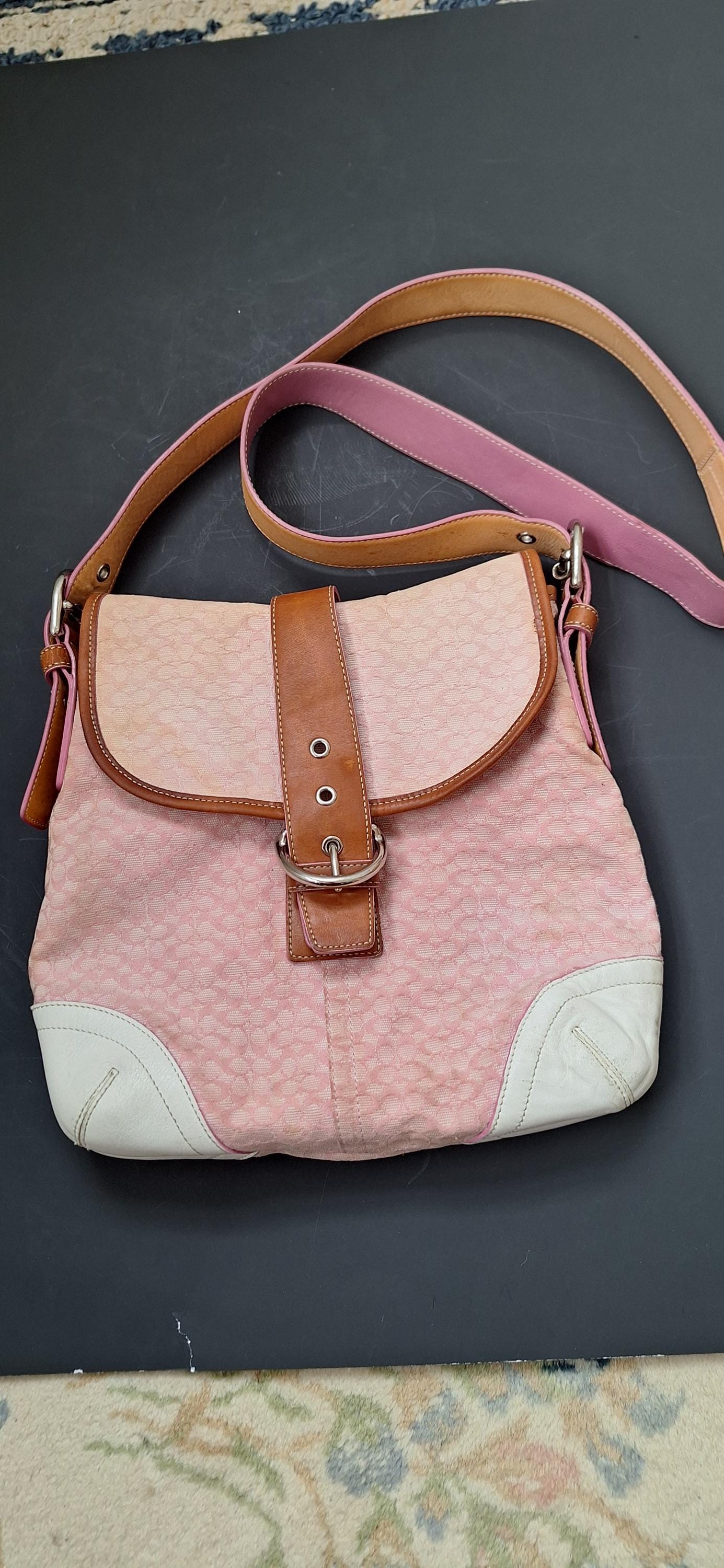 Vintage Coach Soho Pink Signature Bag #L3K-6376 9