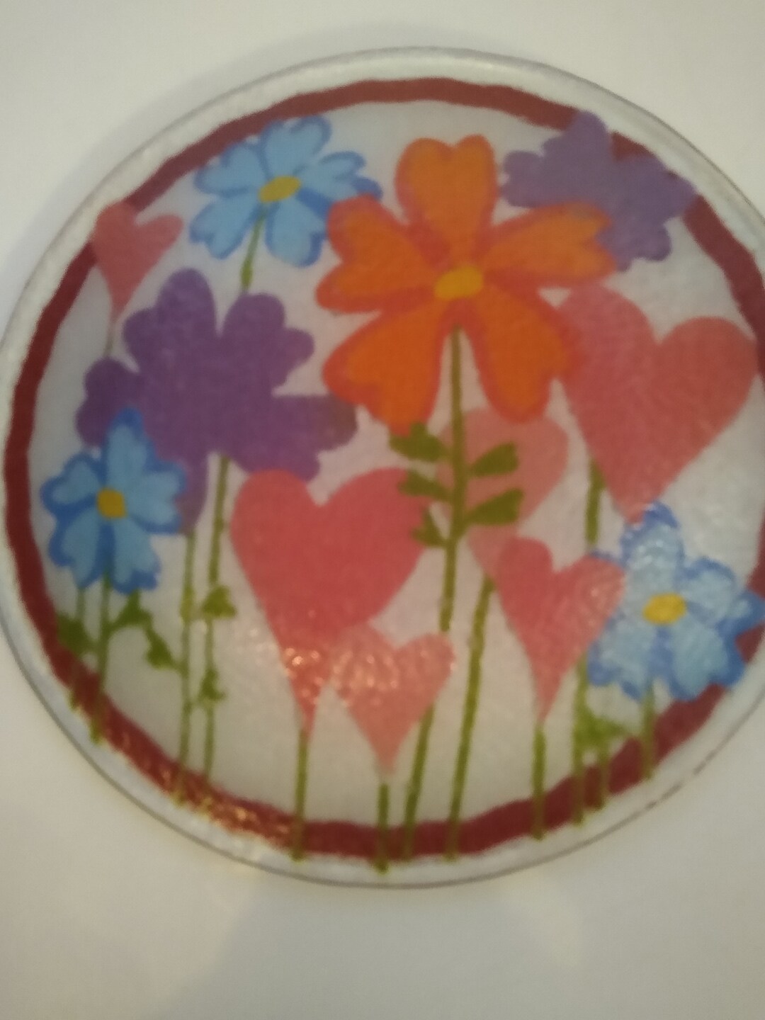 Peggy Karr Flowers & Hearts 8 Plate Etsy