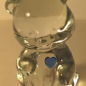 Fenton Art Glass Vintage Birthday Bear for July Paperweight 3.5&quot;
