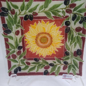 Peggy Karr &quot;Tuscany&quot; square plate 9&quot; x 9&quot; 2003 signed