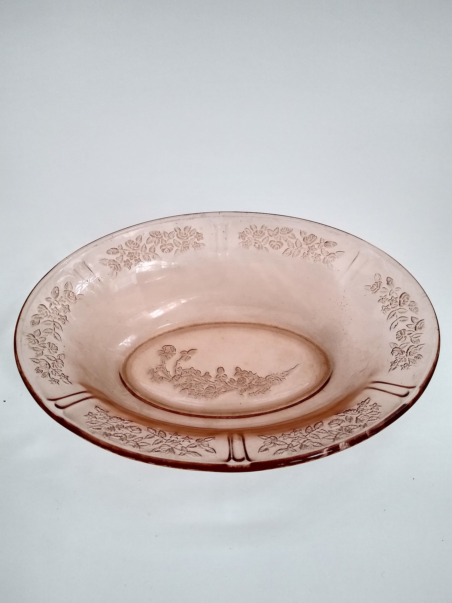 Pink 9'Depression Glass 'Sharon' Cabbage Rose Etsy