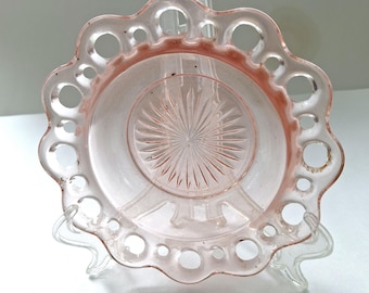 Pink Depression Glass "Old Colony"  cereal bowl 6 3/8" Hocking Glass Co.