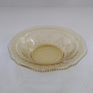 Amber Depression Glass &quot;Patrician&quot; Spoke Berry Bowl Federal Glass Company 5&quot;