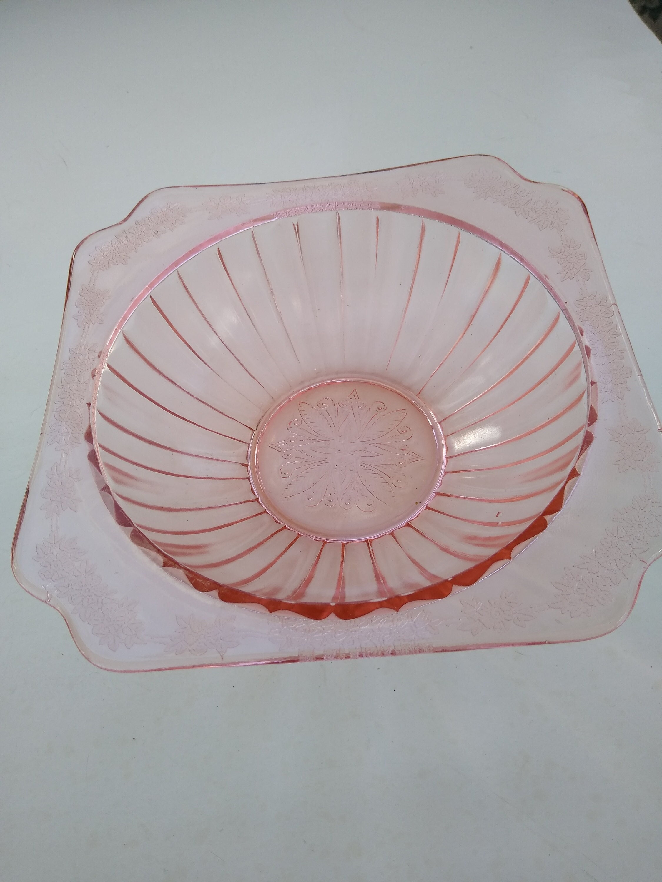 Pink Depression Glass adam Pattern Berry Bowl 7.75 Etsy