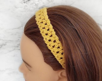 Hippie Hair Accessories, boho hairband for women, adjustable headband yellow, comfy headband yoga, bohemian gifts under 20, cute headband