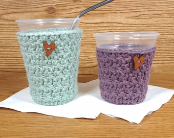 Stretchy Iced Coffee Sleeve Cup Holder Handmade Cozy, Eco Friendly  Accessories