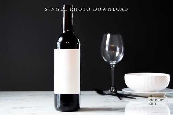 Wine Bottle Mockup Photo Wine Mockup Wine Label Mockup Custom Etsy