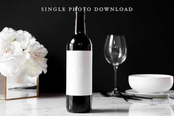 Wine Bottle Mockup Photo Wine Mockup Wine Label Mockup Custom Etsy