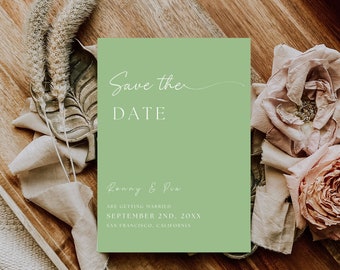 Invitación de boda minimalista, plantilla, descarga digital, Boho Save the Date Cards, invitación, plantilla, invitación de boda moderna