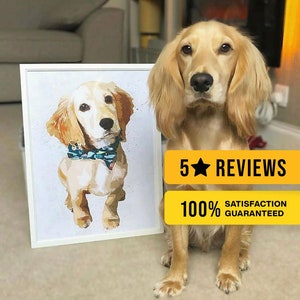 Aangepaste aquarel huisdier portret, huisdier portret, aangepaste hond portret, huisdier illustratie, huisdier kunstafdruk, kerstcadeau, gepersonaliseerd cadeau, huisdieren