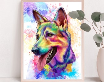 Custom Watercolor Pet Portrait, Rainbow Portrait, Pet Portrait, Custom Pet Portrait, Dog Watercolour, Cat Watercolour, Pet Loss Gift