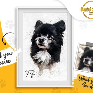 Personalised Art Gift From Photo, Digital Painting Portrait, Loved One Animal Portrait, Custom portrait from Photo, Cartoon Sketch Pet Art