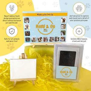 Kit stampa zampa senza inchiostro - Nessun inchiostro - Nessun disordine - Regalo per la perdita dell'animale domestico - Ritratto personalizzato del cane, Stampa artistica dell'animale domestico, Regalo commemorativo del cane - Regalo commemorativo del gatto