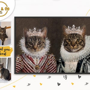 Custom Royal Pet Portrait: Regal Dog or Cat Memorial Gift