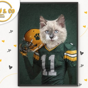 Custom Pet Portrait: Hand-illustrated American Football Outfit