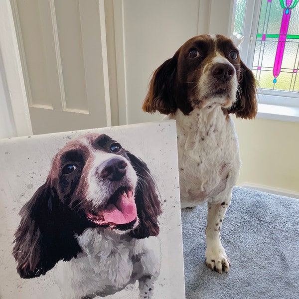 Custom pet canvas, pet portrait canvas, cat canvas, dog canvas, custom pet painting canvas, dog portrait canvas, custom dog painting canvas