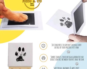 Dog Memorial Paw Print Kit, Inkless Paw Print Kit, - No Ink - No mess, Pet Art Print, Puppy Memorial Gift, Kitten Gifts Keepsake
