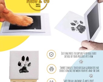 Inkless Paw Print Kit, - No Ink - No mess, Pet Loss Gift, Custom Dog Portrait, Pet Art Print, Puppy Memorial Gift, Kitten Gifts Keepsake