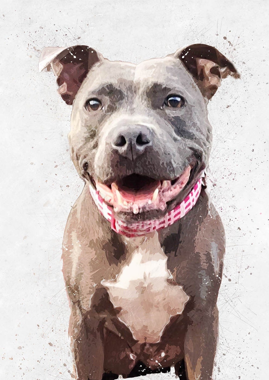 Custom Pet Portrait: Unique Dog Painting Art (free Digital File