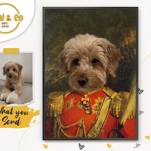 Custom General Pet Portrait, Renaissance Dog or Cat Portrait, Old Fashioned Pet Painting, Pet Wall Art, Pet Memorial Gift, Personalised Gift