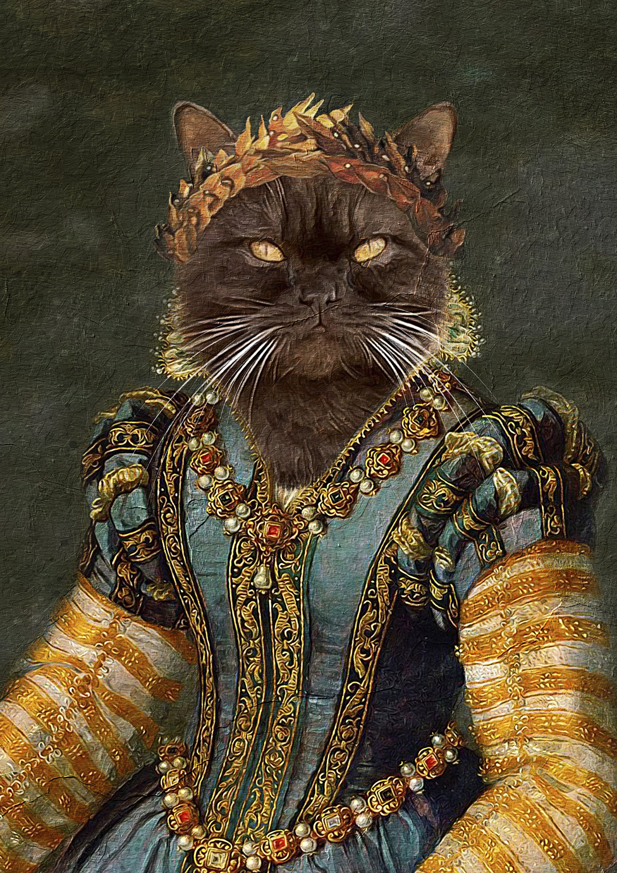 Custom Pet Portrait Pet Portrait Renaissance Cat Portrait Etsy
