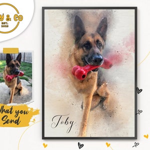 Dog Birthday, Custom Pet Portrait, Custom Watercolor Pet Portrait from Photos, Custom Cat Paintings, Wall Art Dog Portrait, Pet Loss Gift