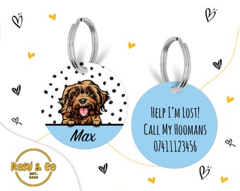 Etiqueta de identificación de perro circular personalizable: etiqueta de mascota personalizada para seguridad y estilo en Etsy, etiqueta de seguimiento de perro con nombre personalizado, etiquetas de nombre personalizadas